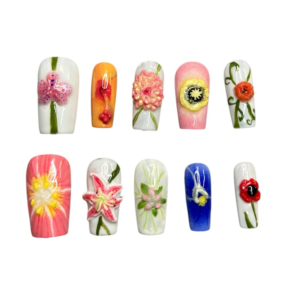 Hand painted nails floral